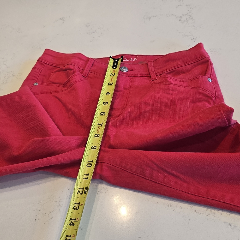 Gloria Vanderbilt Red Skimmer crop Stretch Capris Ankle Pants Womens 6 - Picture 7 of 14